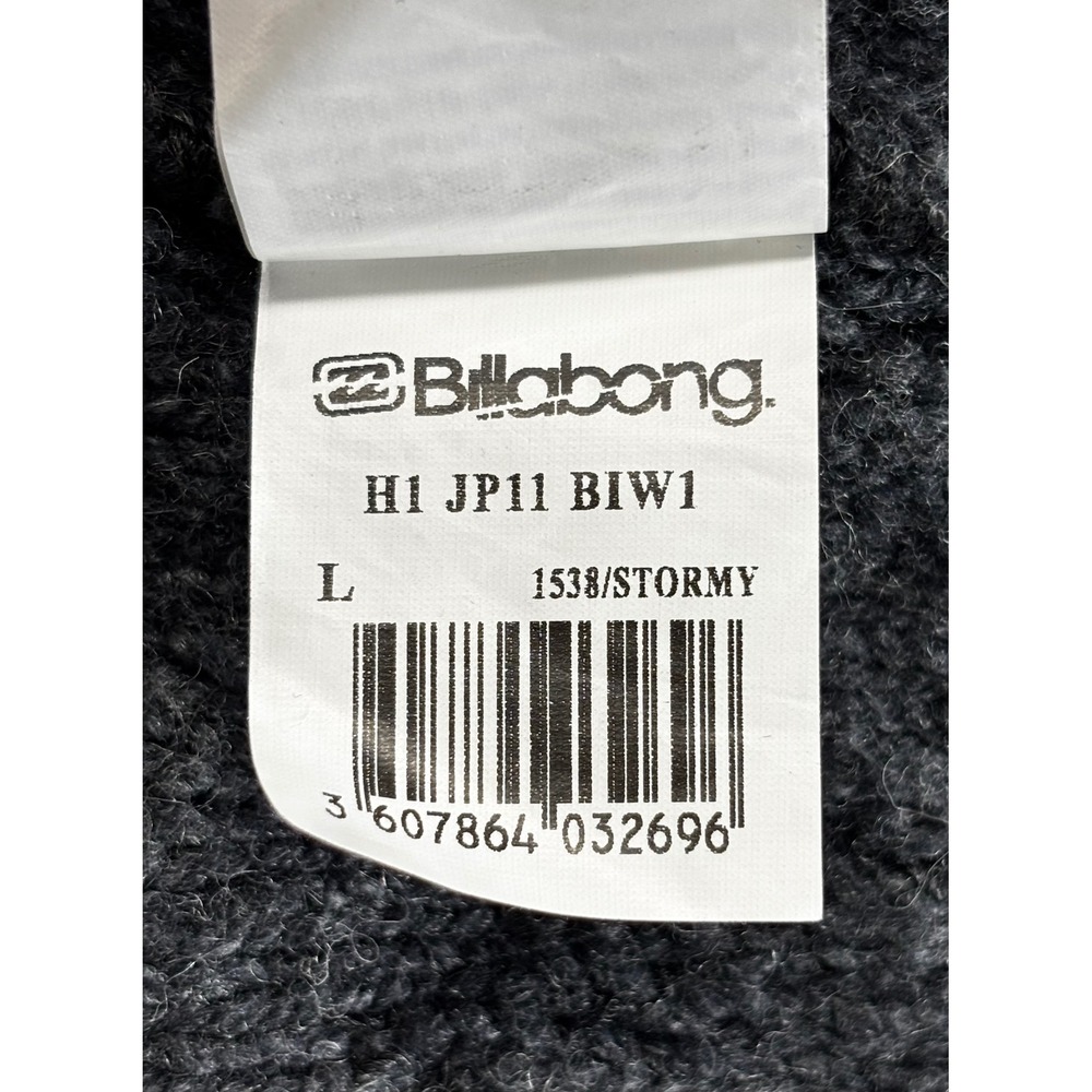 Billabong Full Zip Sweater Mens L Gray Diamond Cable Knit 37% wool - Picture 4 of 8